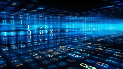 Fototapeta premium Abstract digital grid background with matrix of data for technology or cyber security concept