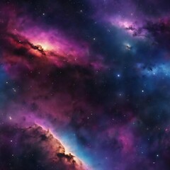 Fototapeta premium 3d abstract space sky with stars and nebula