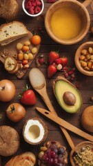 Fototapeta premium Template defocused wooden empty food
