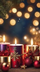 Cute christmas background with bokeh