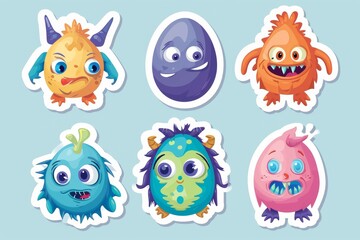 A whimsical gathering of lively cartoon creatures, playfully captured in a vibrant and animated clipart illustration