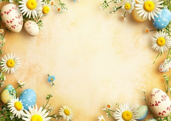 Easter Card 5x7 Background Image Eggs Spring Bunny Festive