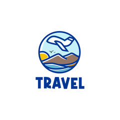 creative cute travel tour logo design