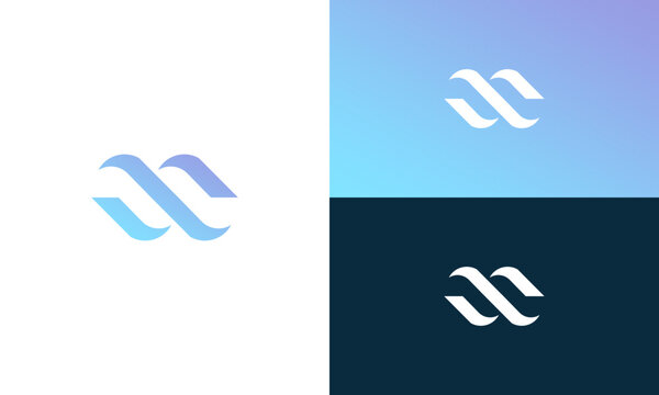 initials MW monogram logo design vector