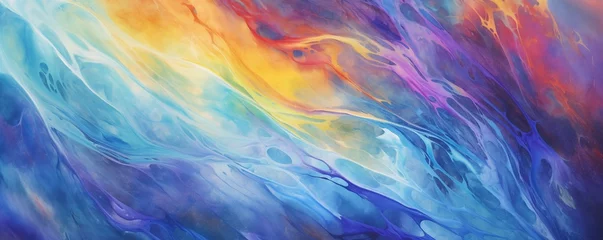 Tuinposter Mix van kleuren Abstract Watercolor, Oil, Ink, Acrylic, Artistic Patterns for Versatile Use