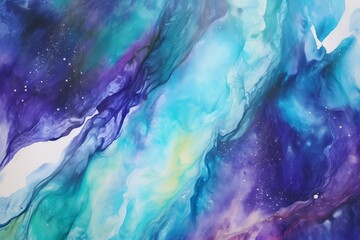 Beyond the Stars with Abstract Art, Watercolor, Oil, Ink, Acrylic, Canvas Design, Colorful Texture for Interior Decor