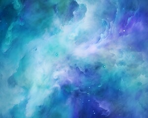 Fototapeta na wymiar Cosmic Theme Featuring Abstract Watercolor, Oil, Ink, Acrylic Galaxy Art, Cool Natural Tones for Design and Print Use