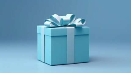 Blank blue gift box showcase display mock up stand Ai Generative