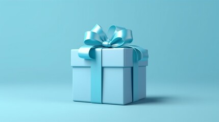 Blank blue gift box showcase display mockup stand Ai Generative