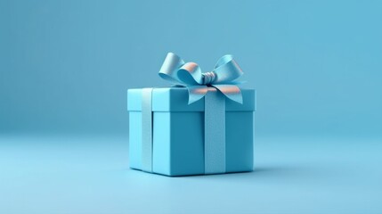 Blank blue gift box showcase display mockup stand Ai Generative