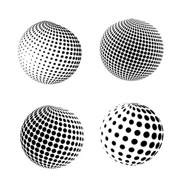 Abstract grunge halftone globe textured background design vector set	