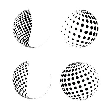 Abstract grunge halftone globe textured background design vector set	