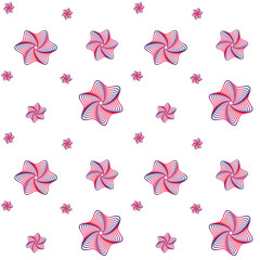 rainbow pattern of abstract flower, arcs, stars on a white background, vector illustration for any design