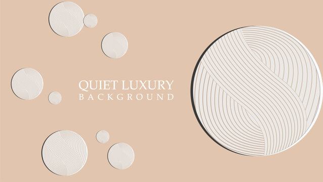 Quite Luxury background vector . wave line circle background design, simple a beige background, cream background 