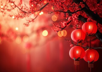 Chinese New Years Dragon Card 5x7 Lanterns Festival Background Wallpaper Image