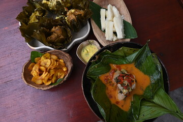 Delicious spread of ethnic food from the jungle of Perú