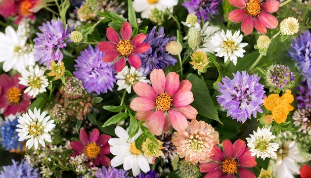 colorful spring flowers background image, 16:9 widescreen wallpaper
