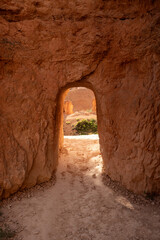 Arching Tunnel Through Hoodoo In Bryce
