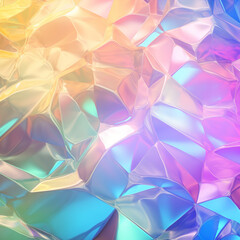 Multicolored texture background. Mosaic. Kaleidoscope. Stained glass. Holographic foil texture. The effect of iridescent glass or metal. Rainbow bright gradient. Multi-colored gradient glass.