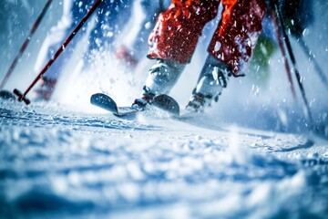 A fearless skier glides gracefully down the snowy slope, their trusty sports equipment propelling...