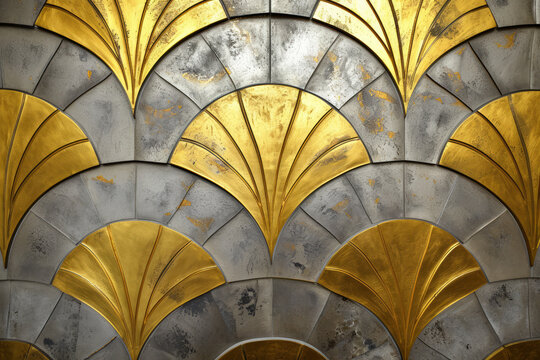 Art Deco Inspired Wallpaper, Elegant Geometric Wallpaper Design, Gold Accents