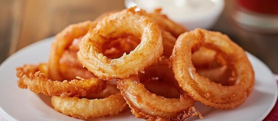 Onion rings served on a platter