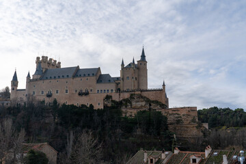 Obraz premium city castle and charles bridge