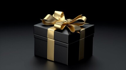 Obraz premium Blank open black gift box or opened black present box Ai Generative
