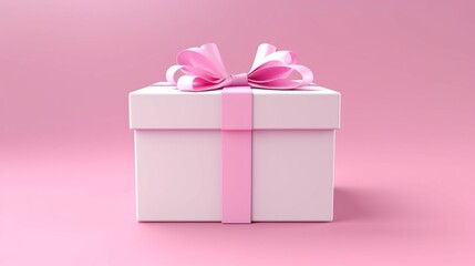 Blank open pink gift box or present box with white rib Ai Generative