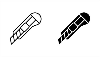 Cutter knife, Cutter icon set for website design. vector illustration on white background