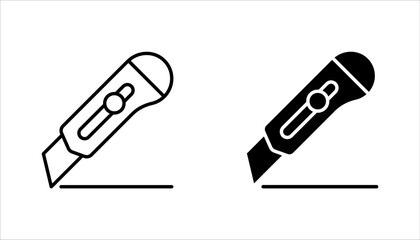 Cutter knife, Cutter icon set for website design. vector illustration on white background