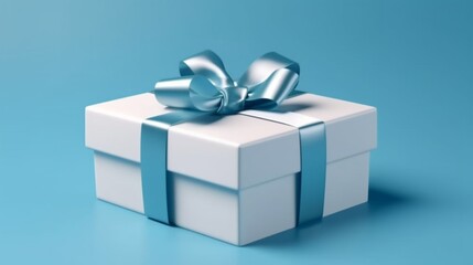 Blank open white gift box or present box with red ribAi Generative