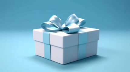 Blank open white gift box or present box with red ribAi Generative