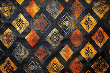 Boho Chic Inspired Interior Wallpaper, Surface Material Texture, Geometric Accents