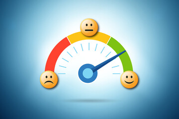 Satisfaction meter in customer opinion concept