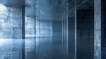 Abstract Concept of Submerged Corporate Office

