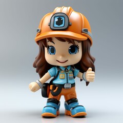 Figurine of Woman Wearing Hard Hat - Symbol of Female Empowerment in the Construction Industry