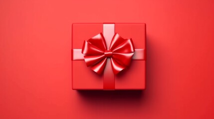 Blank red gift box product display showcase or exhibition Ai Generative