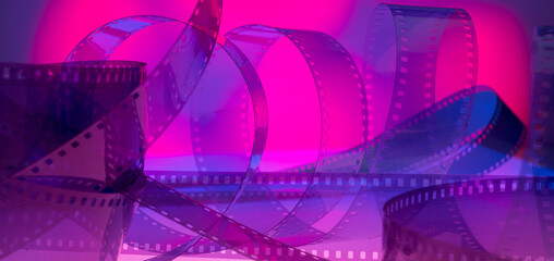 abstract multicolored background with film strip.film festival film production premiere...
