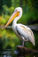 Great White Pelican in nature , Pelecanus onocrotalus