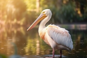 Obraz premium Great White Pelican in nature , Pelecanus onocrotalus