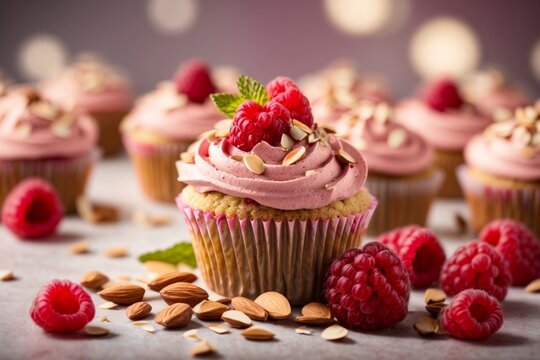 Raspberry Almond Cupcake