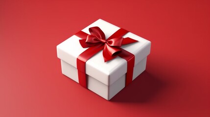Blank white gift box open or opened present box tied Ai Generative