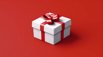 Blank white gift box open or top view of white present Ai Generative