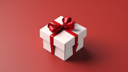 Blank white gift box open or top view of white present Ai Generative