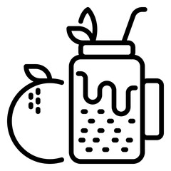smoothie icon, line icon style