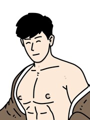 Fototapeta premium illustration of cartoon man on white background