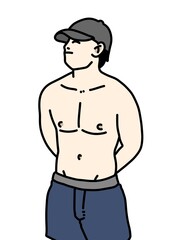 Fototapeta premium illustration of cartoon man on white background