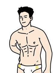 Fototapeta premium illustration of cartoon man on white background