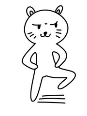 funny cat cartoon on a white background